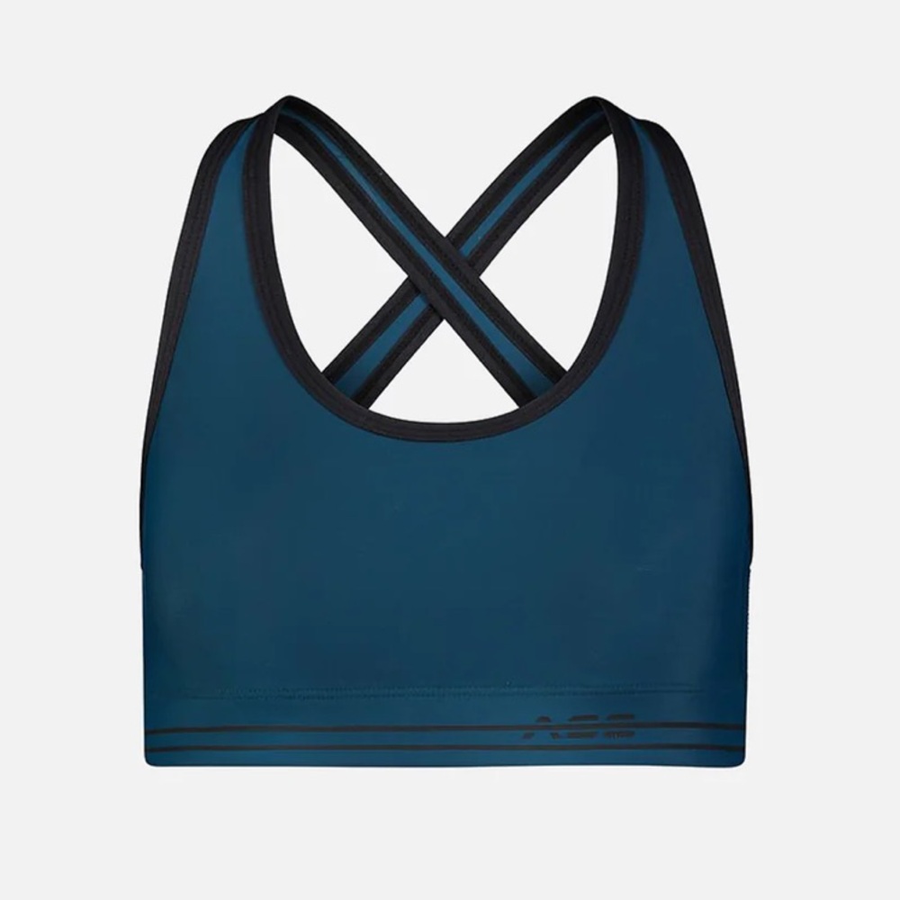 NWT Adam Selman Sport Cross-back Bra in Montana Blue Size Medium